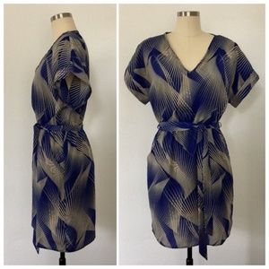 Vintage Blue & Tan Boutique Dress